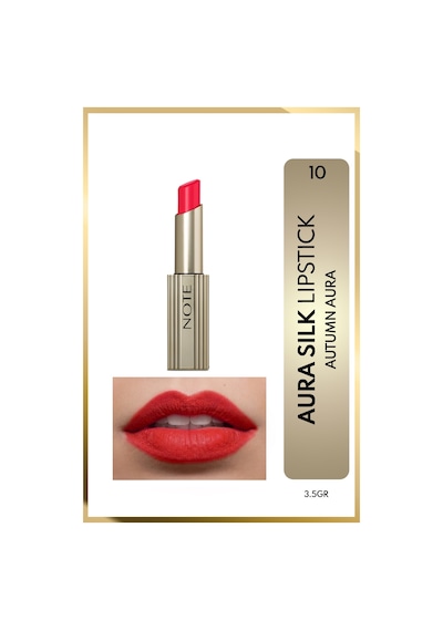 Note Aura Silk Lipstick Kremsi Yarı Parlak Ruj 10 Timeless Red - Kırmızı