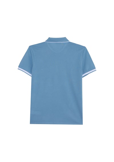 Erkek Slim Fit Dar Kesim %100 Pamuk Jakarlı Düz Yaka Ve Kol Detaylı Mavi Polo Yaka Tişört-50215 Mavi Erkek Slim Fit Dar Kesim %100 Pamuk Jakarlı Düz Yaka Ve Kol Detaylı Mavi Polo Yaka Tişört-50215 Mavi
