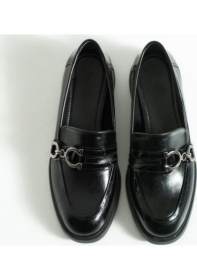 Kadın Toka Detaylı Günlük Loafer Teya - Siyah Siyah
