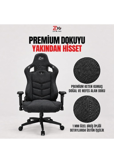 Gaming Venom Fabric Premium Oyuncu Koltuğu Ve Çalışma Sandalyesi, Air Flow Keten Kumaş, Oturak Ve Sırtta Visco Sünger, 4d Kolçak, 160 Yatış Çok Renkli
