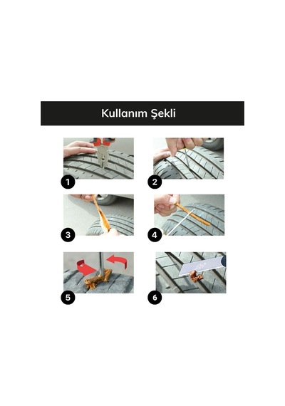 Buffer 6 Parça Araba Motosiklet Otomobil Bisiklet Lastik Tamir Kiti Araç Bakım Seti