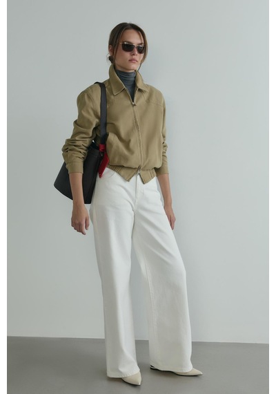 Suud Collection Beyaz 88 Wide Leg Jean