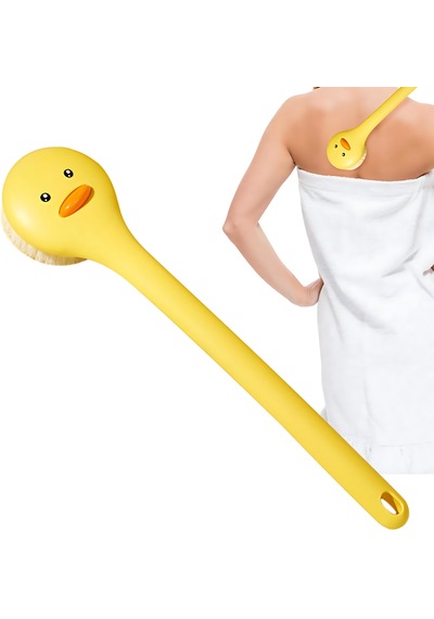 Cocoloco Home Uzun Saplı Duş Fırçası Ördek Tasarımlı Yumuşak Uçlu Duş Banyo Için Nazik Vücut Fırçası 1adet
