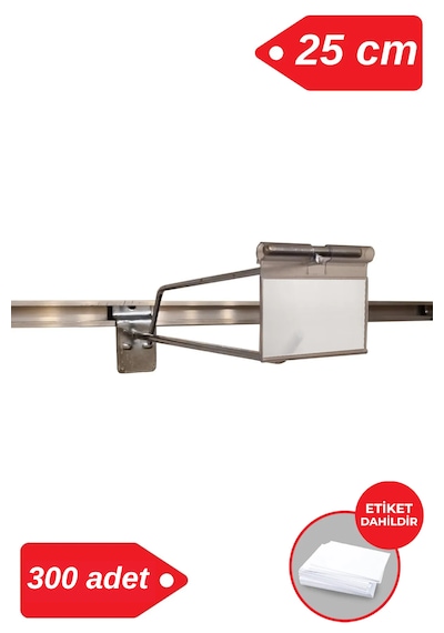 25 Cm -300 Adet Galvaniz Etiketli Kanallı Pano Kancası Raf Askısı Galvaniz