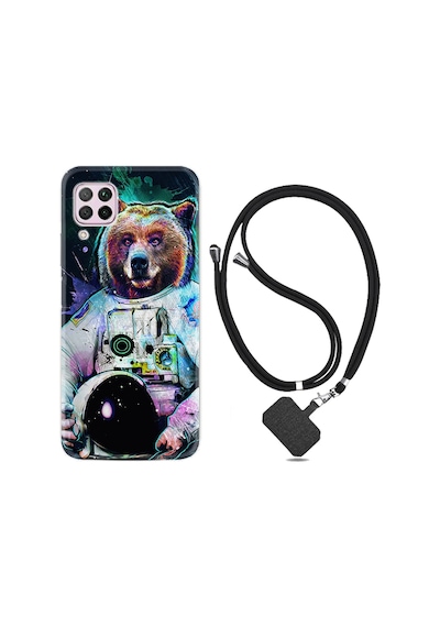 Huawei P40 Lite Kılıf Boyun Askılı Astronot Panda 1755