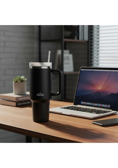 Any Morning Vaha 1200 Ml Üç Kademe Çevirmeli Kapaklı Çift Katman Çelik Termos Mug Siyah Sı2440217 Siyah