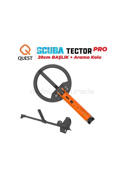 Scuba Tector Pro Su Altı Dedektörü & Sahil Arama Dedektörü - 20 Cm Başlıklı - Arama Kollu