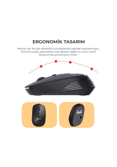 Lecoo Km2001 Klavye & Mouse Kablosuz Set Siyah Optik