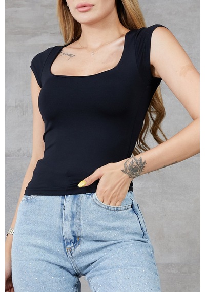 Cojans Kadın U Yaka Kısa Kol Likralı Body Çok Renkli Cojans Kadın U Yaka Kısa Kol Likralı Body Çok Renkli