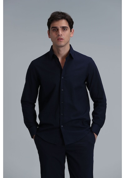 Lufian Erkek Lıne Basic Comfort Fit Gömlek 111010614 Lacivert