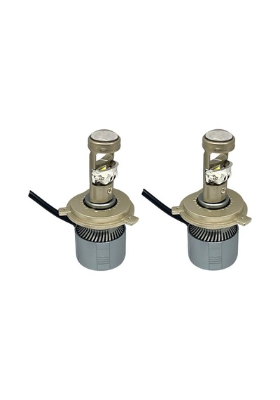 12v-24v H4 Csp Led Xenon Far Ampul Seti 6500k 18000 Lümen Mercekli Canbus