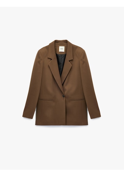 Koton Viskon Karışımlı Düğmeli Cep Detaylı Kruvaze Yaka Blazer Ceket Kahverengi 6wak50101uw Kahve Koton Viskon Karışımlı Düğmeli Cep Detaylı Kruvaze Yaka Blazer Ceket Kahverengi 6wak50101uw Kahve