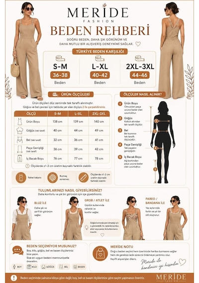 Meridefashion Kadın Askılı Halka Detaylı Arkadan Çapraz Yazlık Tulum L/xl Siyah