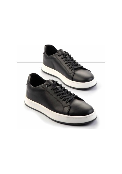 Bambi Siyah Leather Erkek Casual Ayakkabı E01380110243 Siyah