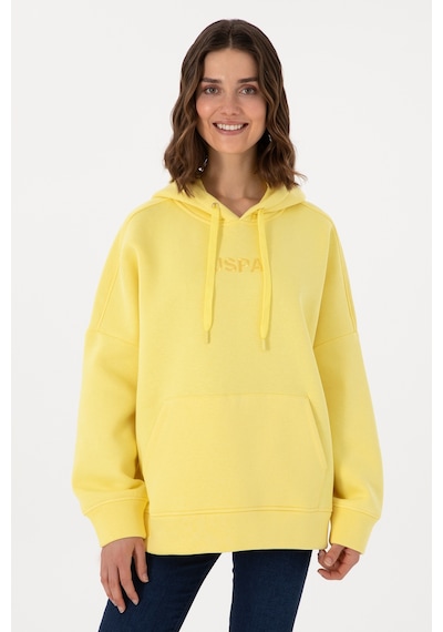 U.S. Polo Assn. Kadın Sarı Kapüşonlu Sweatshırt 50292370-VR044