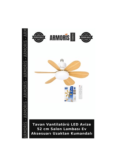 Tavan Vantilatörü Led Avize 52 Cm Salon Lambası Ev Aksesuarı Uzaktan Kumandalı