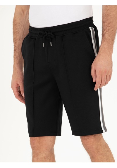 Cacharel Siyah Slim Fit Örme Şort