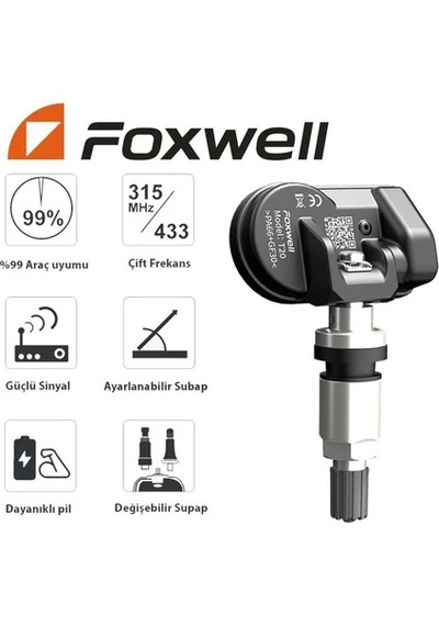 Foxwell T20 Universal Lastik Basınç Tpms Sensörü Metal Supap