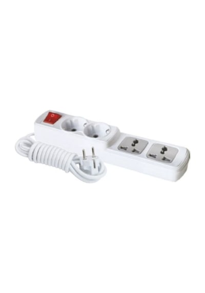 Far F198a 2+2 Anahtarlı Universal Grup Priz 2 Metre Kompakt Anahtarlı Priz Çözümü