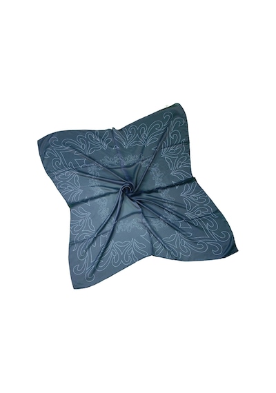Mim Eşarp Valino Degrade Desenli Şifon Eşarp 90x90 Cm Lacivert