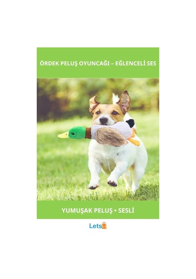Sesli Ördek Şekilli Dayanıklı Peluş Köpek Oyuncağı
