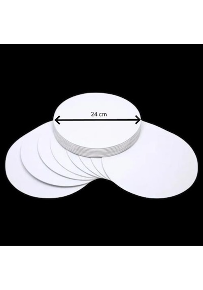 Turta Mendili / Pasta Altlığı Beyaz Yuvarlak 24 Cm 10 Adet Gümüş