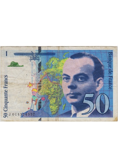 Fransa 50 Frank 1994 Havacılık-uçak-küçük Prens Temalı. Çok Temiz -