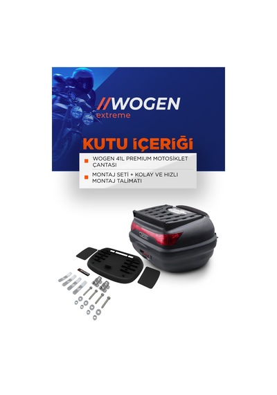Wogen Wg41 Premium Arka Çanta 41 Litre Siyah + Karbon Dizlik He Siyah