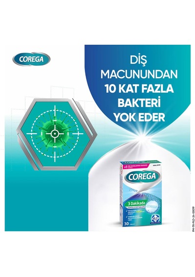 Corega 3 Dakikada Temizleyici 30 Tablet 3 Adet + Corega Protez Diş Saklama Kutusu
