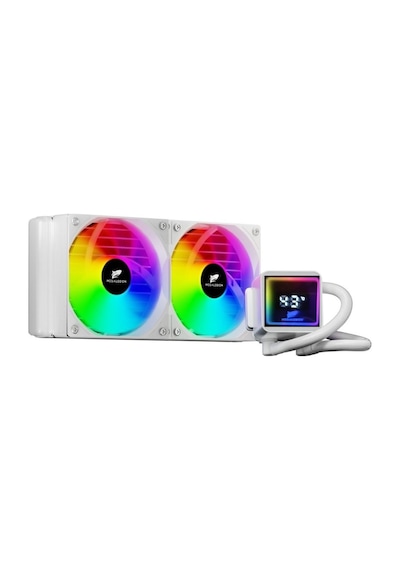 Tr240 Argb Sıvı Soğutucu Dijital Derece Göstergeli İşlemci Soğutucu Fan Beyaz Renk 240 MM