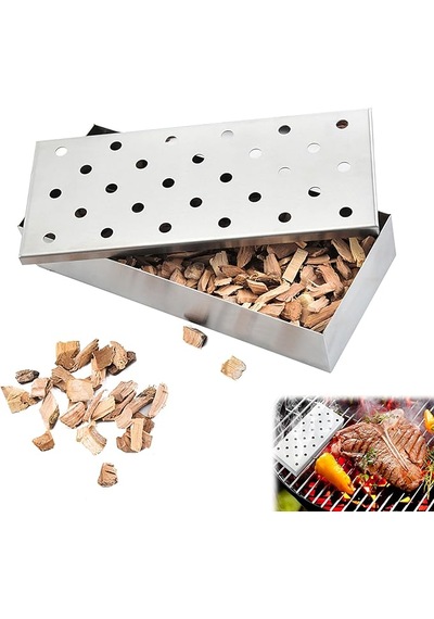 Aromawood Grill Mangal & Bbq Barbekü Aroma Talaşı Tütsüleme Kutusu Inox Grill Smoker Box