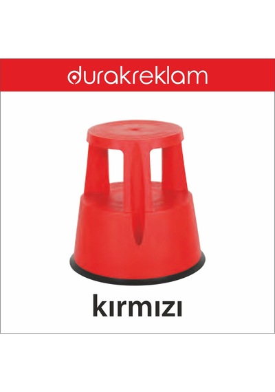 Tekerlekli Tabure Kırmızı
