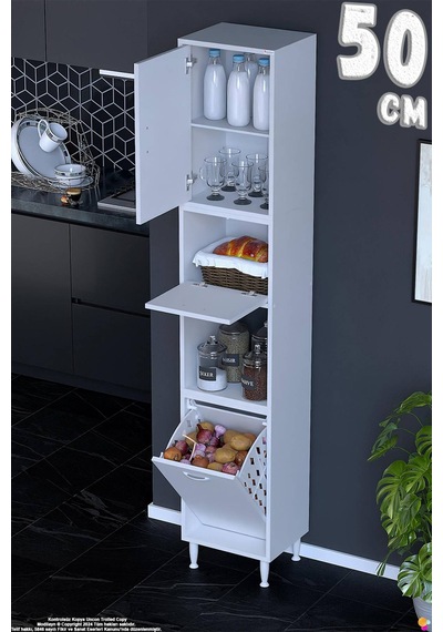 Vega Sepetli Çok Amaçlı Mutfak Kiler Dolabı 50 Cm Organizer Kirli Çamaşır Dolabı Oyuncak Dolabı Beyaz Vega Sepetli Çok Amaçlı Mutfak Kiler Dolabı 50 Cm Organizer Kirli Çamaşır Dolabı Oyuncak Dolabı Beyaz