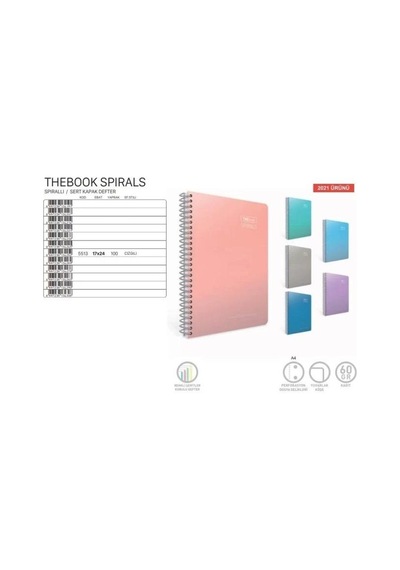 Gıpta Thebook Spırals Sp.sert Kapak Defter 17x24 100 Yp.çiz. / Gıpta Çok Renkli