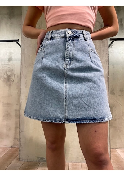 Vigoss Kadın Mini Denim Etek 50455-00422 Açık Mavi