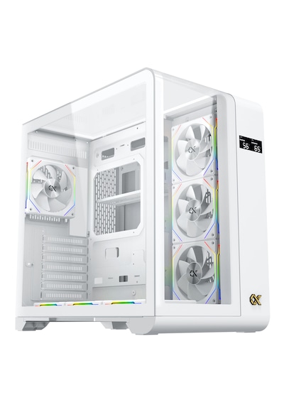 Xigmatek En44281 Pano S Beyaz 3 Taraf Cam 7x12cm Argb Fan+kumanda Gaming Oyuncu Pc Kasası