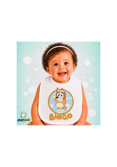 Bluey Keten Bebek Mama Önlüğü Yumuşak - Emici - Yıkanabilir - Özel Tasarım P016 Çok Renkli