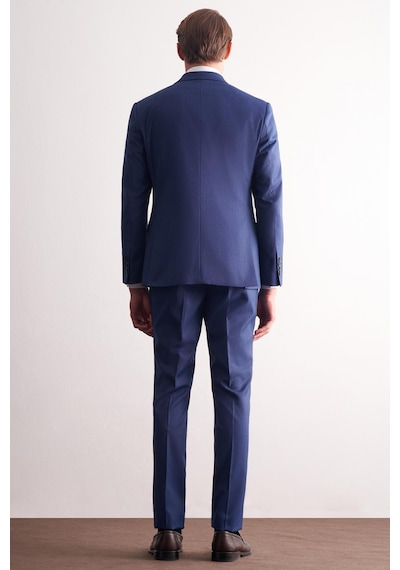 İmza Koyu Lacivert Kırlangıç Yaka Kendinden Desenli Esnek Bel Slim Fit 6 Drop Takım Elbise 1001255168 Koyu Lacivert