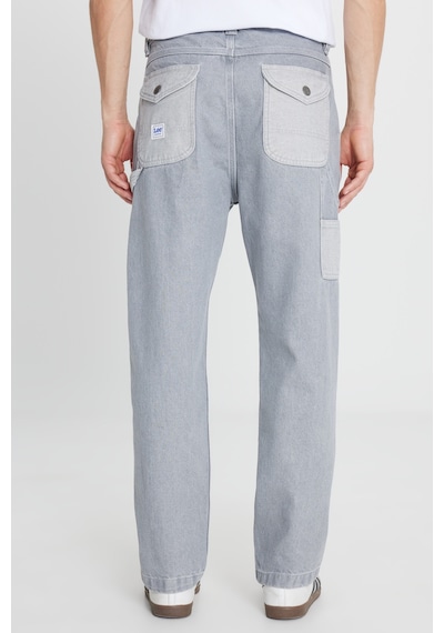 Lee Pamuk Relaxed Straight Fit Cepli Jean Kot Denim Pantolon Gri