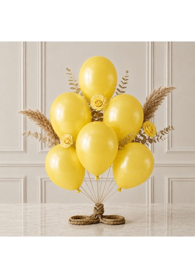 Sarı Renk Lateks Metalik Balon 30 Cm - 6 Adet