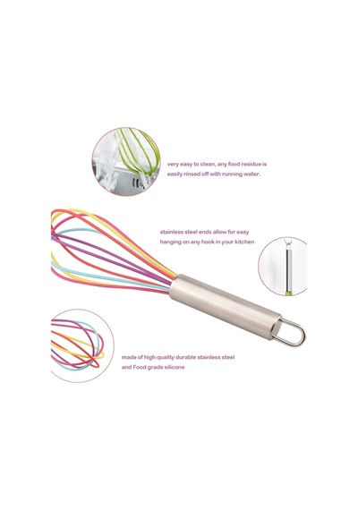 1 Adet Renkli Silikon Yapışmaz Çırpıcı Pratik Yumurta Çırpıcı Yemek Pişirmek Için 29 Cm Silikon Diğer