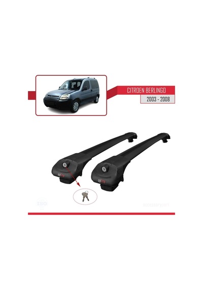 Citroen Berlingo 2003-2008 Arası İle Uyumlu Ace-1 Ara Atkı Tavan Barı Siyah
