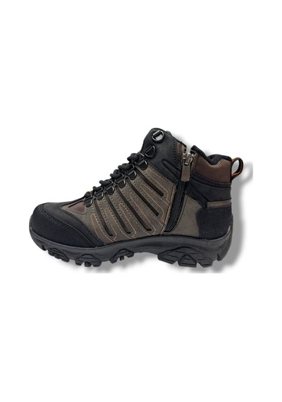 Dakırs 116-26 Deri Outdoor Kürklü Fermuarlı Çocuk Bot 36-39 Kahverengi