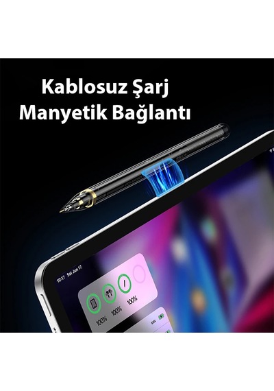 Dux Ducis Sp-04 Manyetik Şarjlı Stylus Pen Apple Uyumlu iPad Tablet Dokunmatik Kalem Transparent- 5775 Renkli