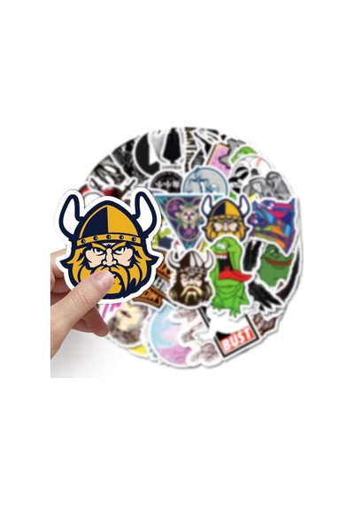 Cajuart 50 Adet Tekrarsız Karışık Stil Modern Pvc Sticker 016