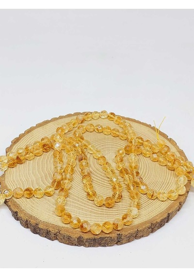 Bileklik Boy Sitrin Taşı Faset Kesim Yarım Dizi 8mm 51358 18cm Uzunluğundadır Çok Renkli