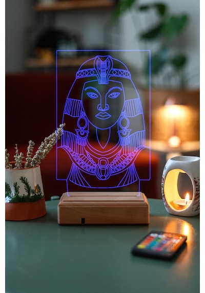 Özel Tasarım Mısırlı Kadın 3D Led Lamba
