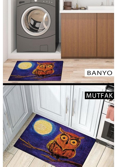 Tr Baykuş Kapı Önü Paspası Dekoratif Kapı Paspası Dış Mekân Paspas Ev İçi Paspası 45x70cm Diğer