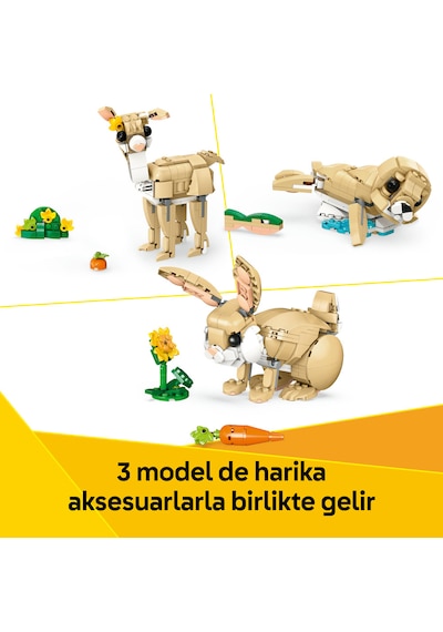 LEGO® Creator 3’ü 1 Arada Sevimli Tavşan 31162 - 8 Yaş ve Üzeri Çocuklar için Lama veya Fok Figürüne Dönüşebilen Oyuncak Yapım Seti (326P)