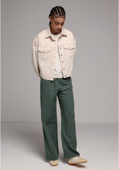 Colin's Colins Regular Fit Yüksel Bel Geniş Paça Kadın Yeşil Pantolon Cl1079161 Q1.v2 Duc Duckgreen